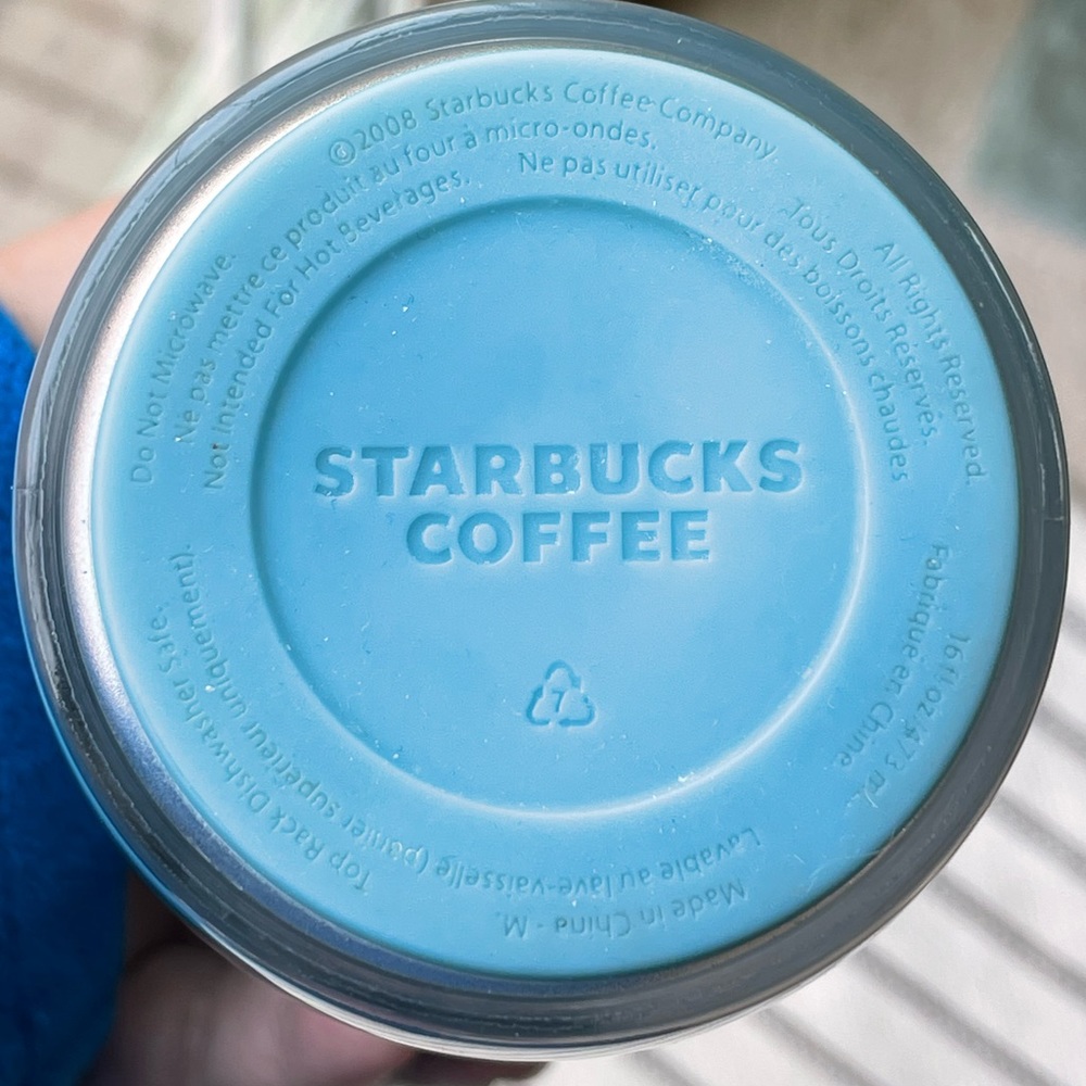 Starbucks Coffee Double Wall Insulated 2008 Blue‎ Dome Cold Straw Tumbler. - Picture 3 of 5